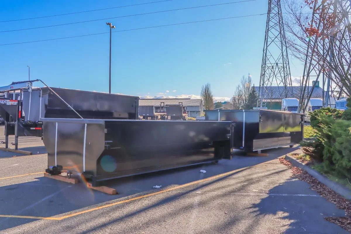 Roll-off dumpster ready for waste disposal at job site for 12 Yard Dumpster Rental in El Segundo